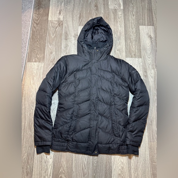 Columbia Omni Heat Down Puffer Jacket Womens Large Black Omni Shield Hooded - Picture 1 of 8